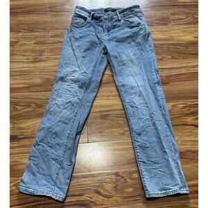 Hudson Womens Midrise Straight Leg Pitch Black Jeans, Icy Blue, Size 6/28